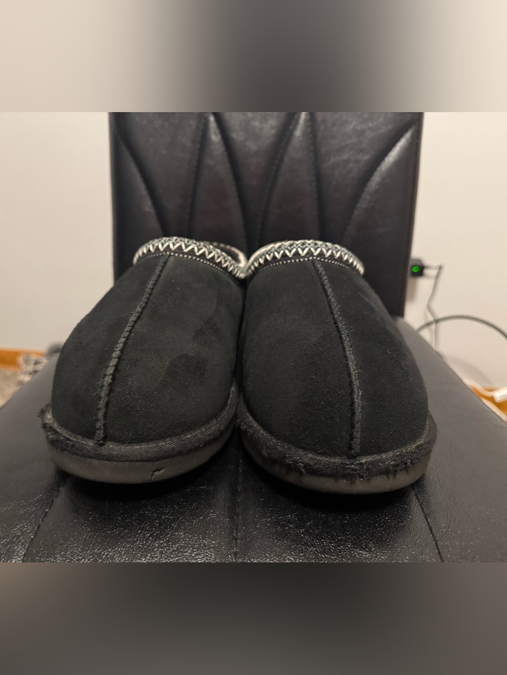 UGG Black Suede Men's Slip-On Slippers